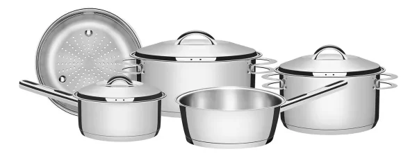 Jogo Panelas 5 Peças Aço Inox Fundo Triplo Solar Tramontina